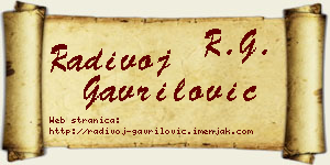 Radivoj Gavrilović vizit kartica